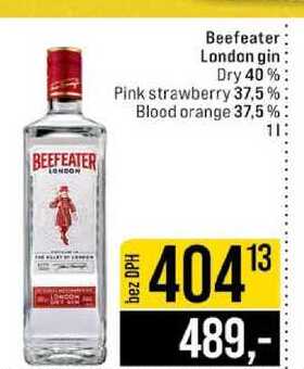 Beefeater London gin Dry 40% Pink strawberry 37,5 % Blood orange 37,5% 1l