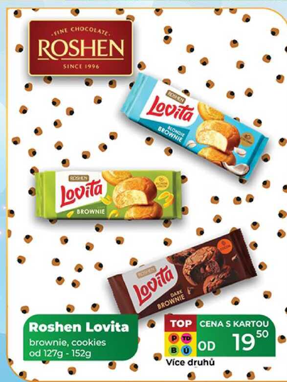 Roshen Lovita brownie, cookies od 127g - 152g 