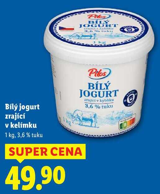 Bílý jogurt zrající v kelímku, 1 kg