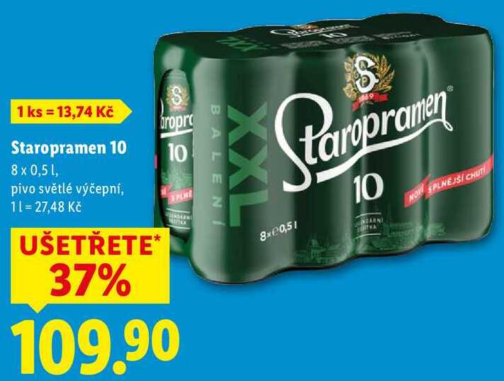 Staropramen 10, 8x 0,5 l