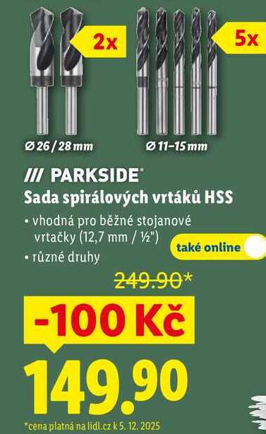 Sada spirálových vrtáků HSS