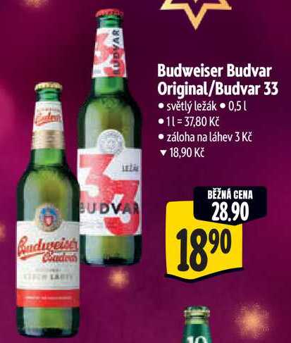 Budweiser Budvar 33, 0,5 l