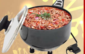 Hrnec elektrický do auta s pokličkou 150W 12V - průměr 18cm / výška 8cm