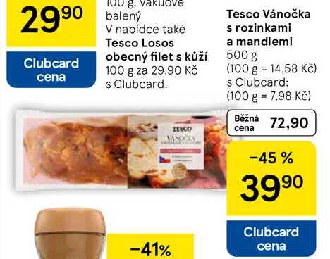 Tesco Vánočka s rozinkami a mandlemi, 500 g