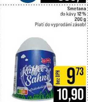 Smetana do kávy 12% 200 g  v akci