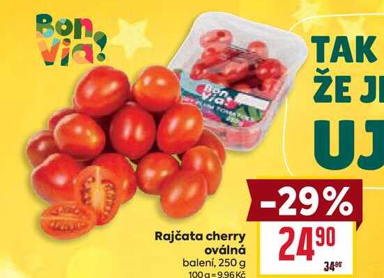 Rajčata cherry oválná balení, 250 g 