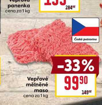 Vepřové mělněné maso cena za 1 kg