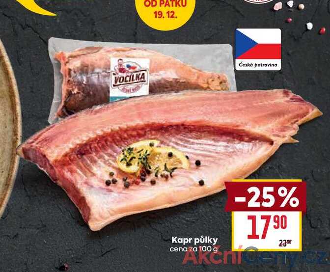 Kapr půlky cena za 100 g