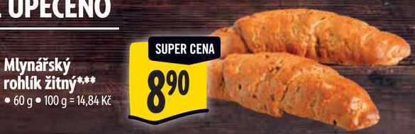 Mlynářský rohlík žitný, 60 g