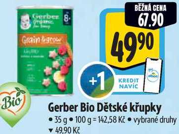 Gerber Bio Dětské křupky, 35 g