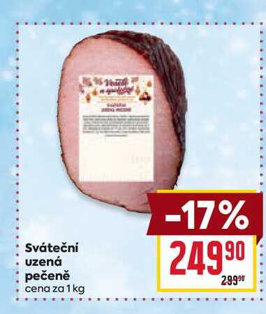 Sváteční Uzená pečeně cena za 1 kg 