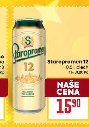 Staropramen 12 0,51, plech