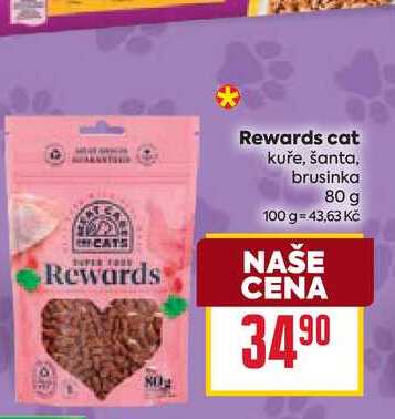 Rewards cat kuře, šanta, brusinka 80 g