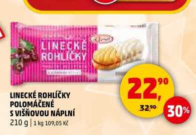 LINECKÉ ROHLÍČKY POLOMÁČENÉ S VIŠŇOVOU NÁPLNÍ, 210 g