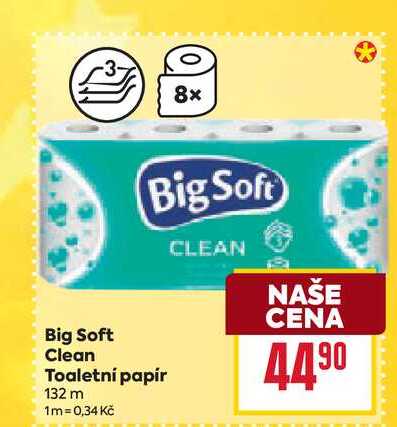 Big Soft Clean Toaletní papír 132m