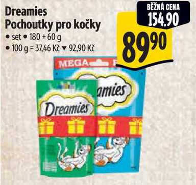 Dreamies Pochoutky pro kočky, set 180 +60 g