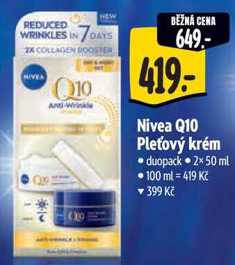 Nivea Q10 Pleťový krém, 2x 50 ml
