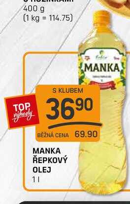 MANKA ŘEPKOVÝ OLEJ 1l