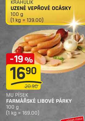 FARMÁŘSKÉ LIBOVÉ PÁRKY 100 g