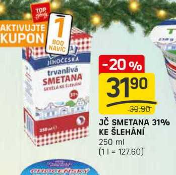 JČ SMETANA 31% KE ŠLEHÁNÍ 250 ml