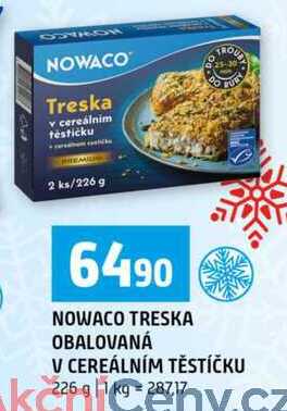 NOWACO TRESKA OBALOVANÁ V CEREÁLNÍM TĚSTÍČKU 225 g