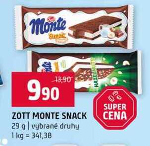 ZOTT MONTE SNACK 29 g vybrané druhy