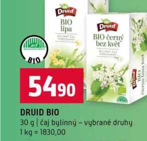 DRUID BIO 30 g čaj bylinný vybrané druhy 