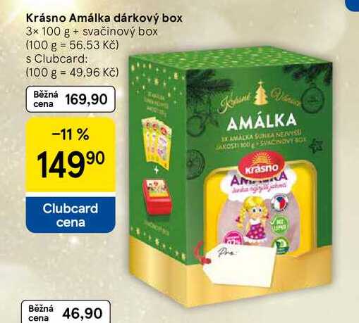 Krásno Amálka dárkový box, 3x 100 g + svačinový box