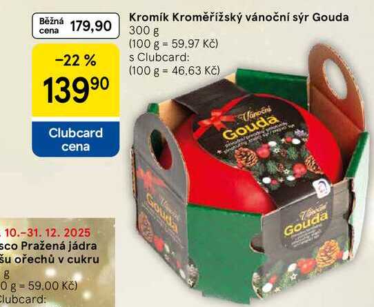 Kromík Kroměřížský vánoční sýr Gouda, 300 g