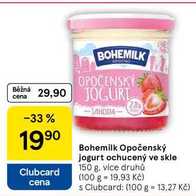 Bohemilk Opočenský jogurt ochucený ve skle, 150 g 
