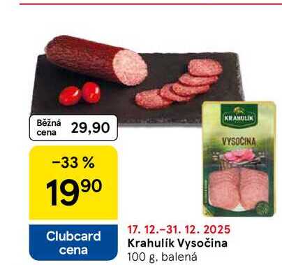 Krahulík Vysočina, 100 g, balená