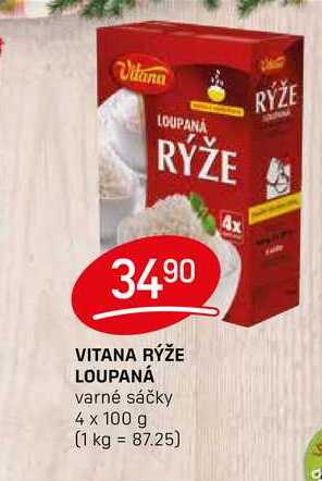 VITANA RÝŽE LOUPANÁ varné sáčky 4 x 100 g