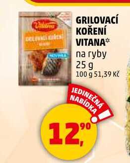 GRILOVACÍ KOŘENÍ VITANA na ryby, 25 g
