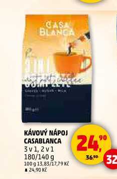 KÁVOVÝ NÁPOJ CASABLANCA 3v1, 2v1, 180/140 g