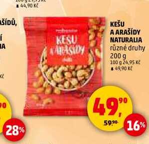 KEŠU A ARAŠÍDY NATURALIA, 200 g 