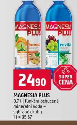 MAGNESIA PLUS 0,7l funkční ochucená minerální voda vybrané druhy