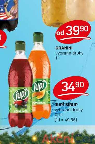 JUPI SIRUP vybrané druhy 0,7l