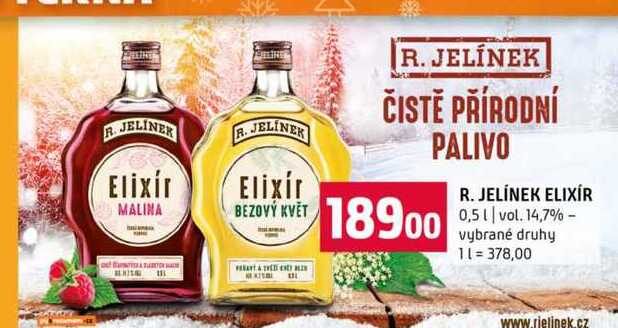 R. JELÍNEK ELIXÍR 0,5l vol. 14,7% vybrané druhy