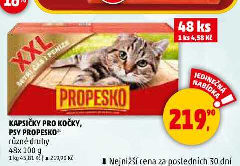 KAPSIČKY PRO KOČKY, 48x 100 g