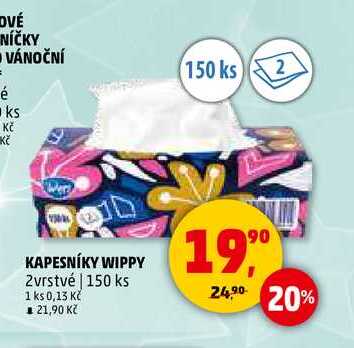 KAPESNÍKY WIPPY, 150 ks 