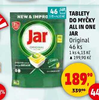 TABLETY DO MYČKY ALL IN ONE JAR Jar Original, 46 ks
