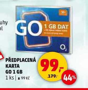 PŘEDPLACENÁ KARTA GO 1 GB, 1 ks