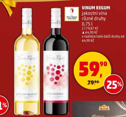 VINUM REGUM jakostní vína, 0,75 l