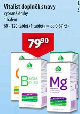 Vitalist doplněk strav, 60-120 tablet 