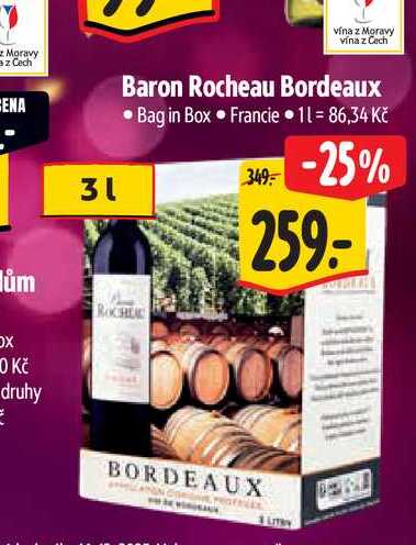   Baron Rocheau Bordeaux 3 l