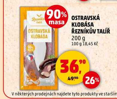 OSTRAVSKÁ KLOBÁSA ŘEZNÍKŮV TALÍŘ, 200 g
