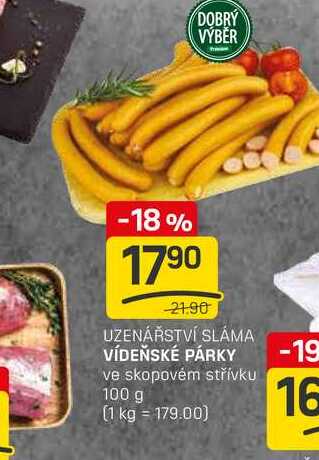 VÍDEŇSKÉ PÁRKY ve skopovém střívku 100 g