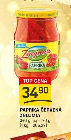 PAPRIKA ČERVENÁ ZNOJMIA 340 g. p.p. 170 g
