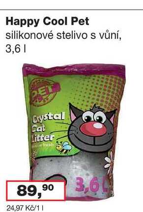 Happy Cool Pet silikonové stelivo s vůní, 3,6 l
