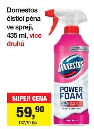 Domestos čisticí pěna ve spreji, 435 ml